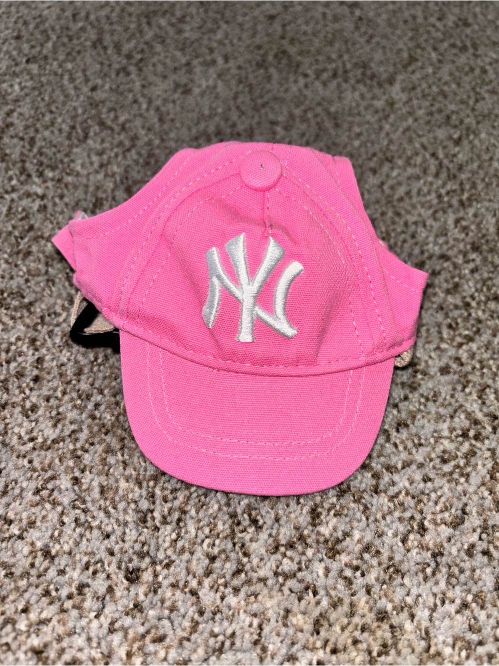 Pink Pet Baseball Cap - New York Yankee Logo Dog Hat